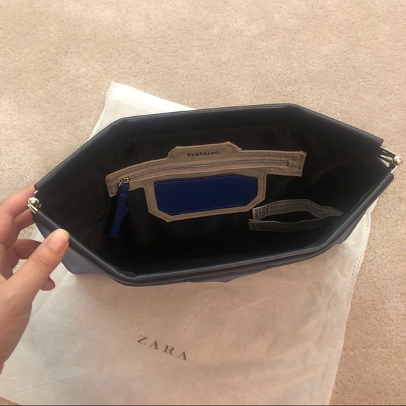 NEW Zara Blue Envelope Clutch - Picture 6 of 8